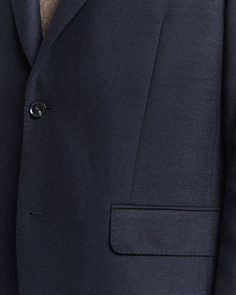 Herr | Kavajer | Oscar Jacobson | Fogerty Structured Wool Blazer Navy