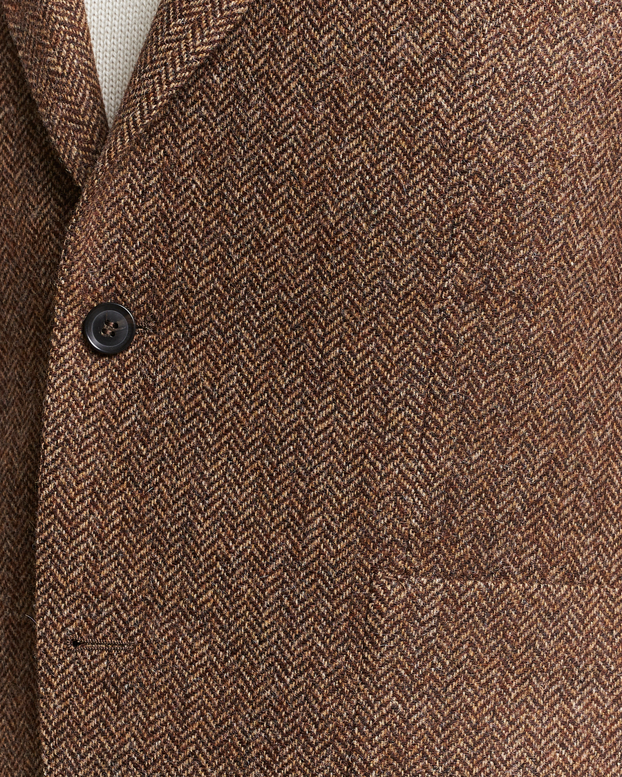 Herr | Kavajer | Oscar Jacobson | Fogerty Moon Herringbone Tweed Blazer Beige