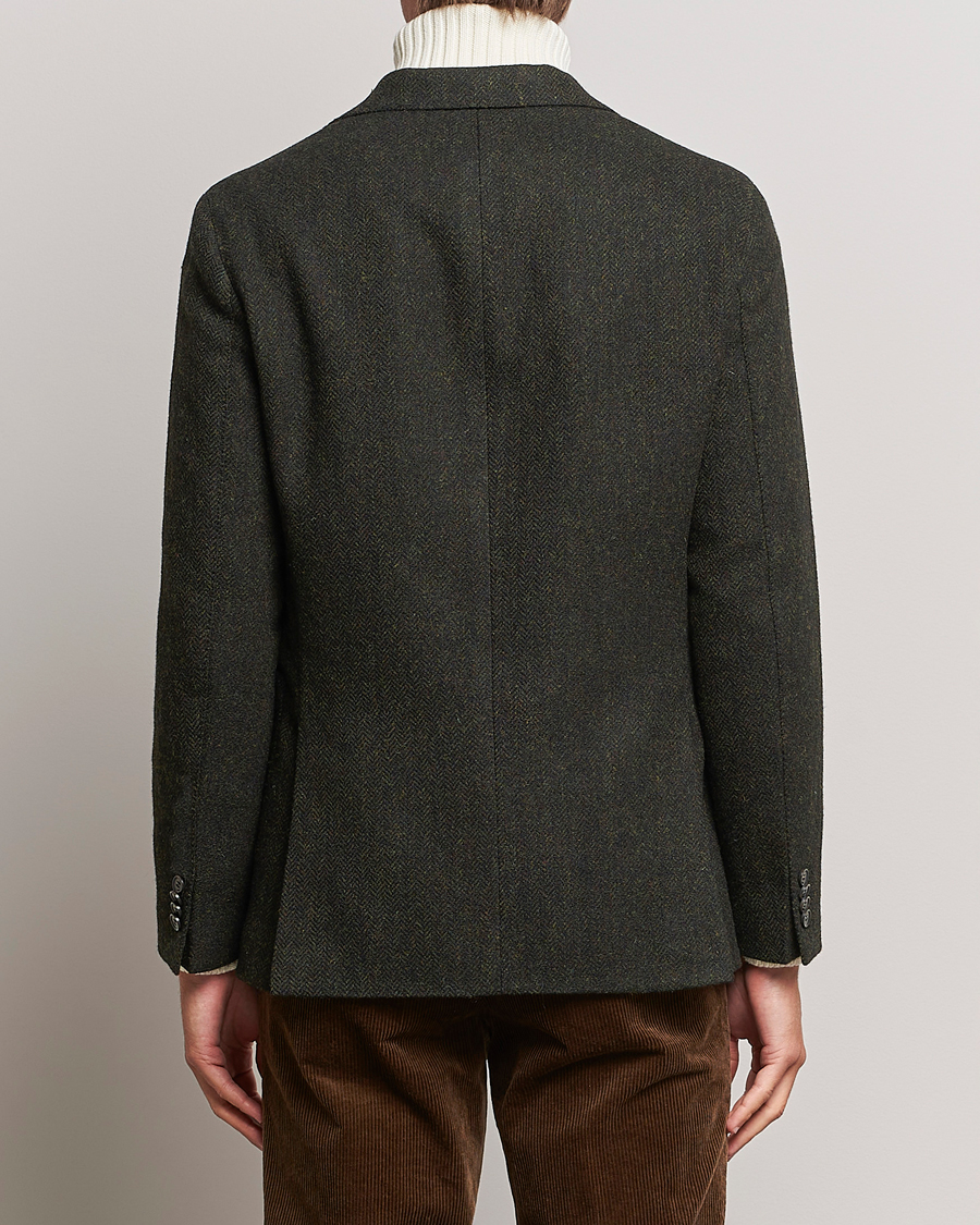 Herr | Kavajer | Oscar Jacobson | Fogerty Moon Herringbone Tweed Blazer Green