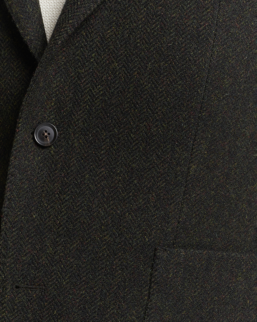 Herr | Kavajer | Oscar Jacobson | Fogerty Moon Herringbone Tweed Blazer Green