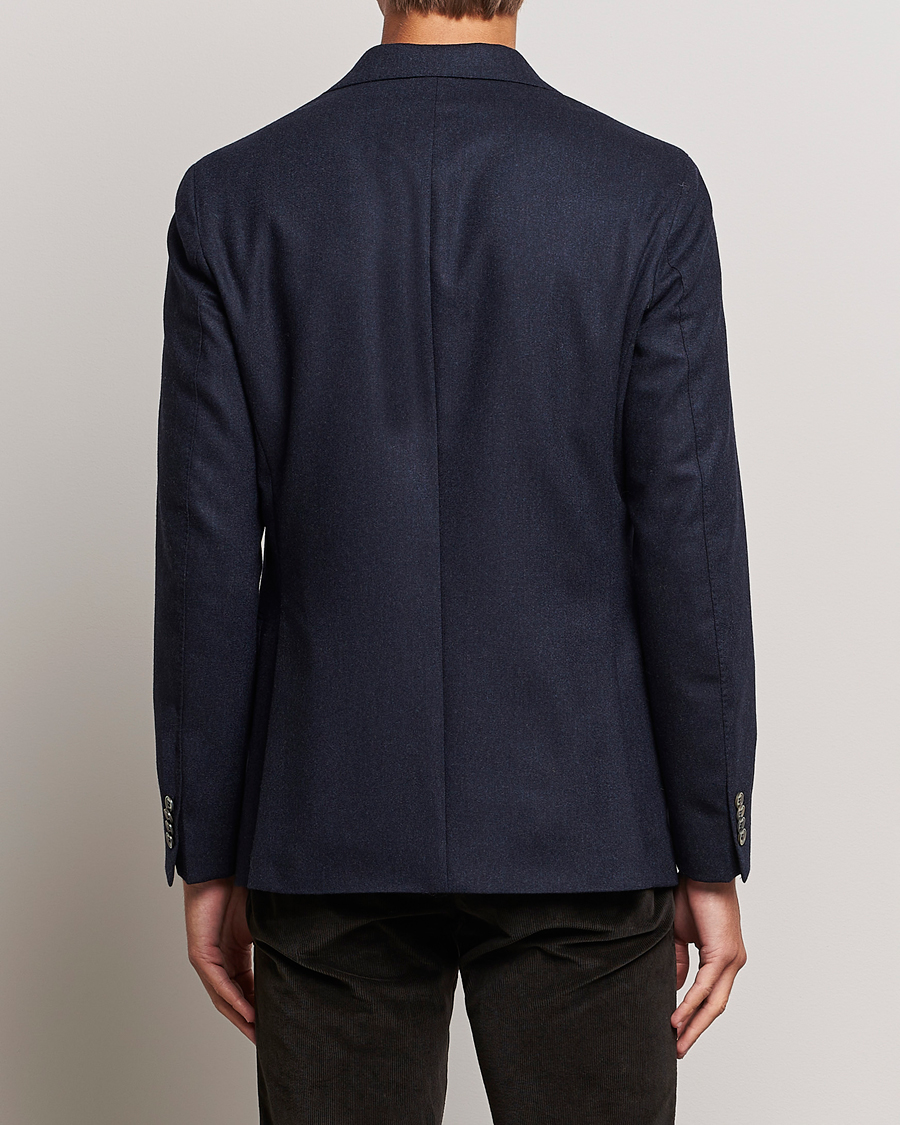 Herr | Kavajer | Oscar Jacobson | Ego Wool Flannel Blazer Navy Melange