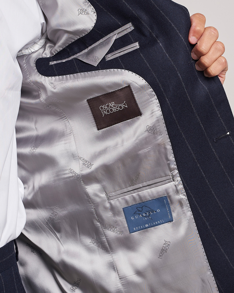 Herr | Kostymer | Oscar Jacobson | Fogerty Denz Pinstripe Wool Suit Navy