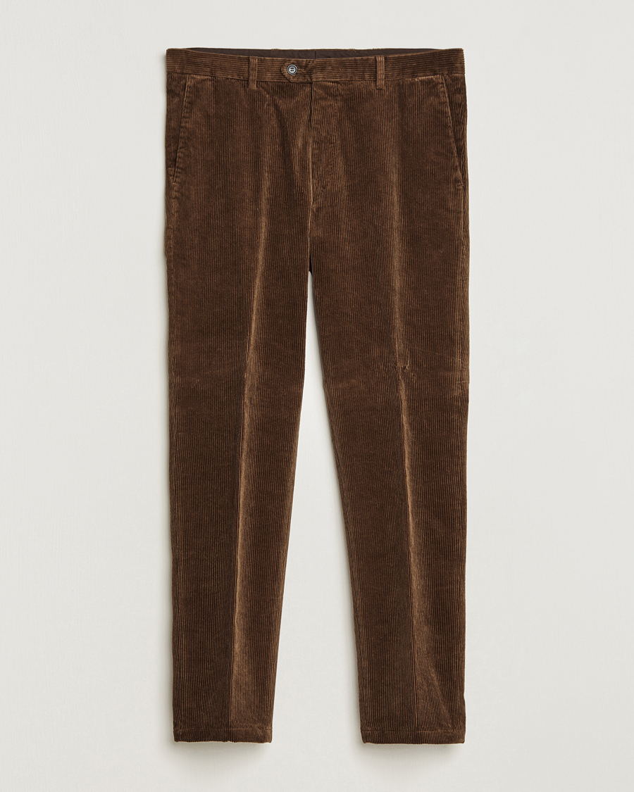 Herr | Byxor | Oscar Jacobson | Denz Corduroy Trousers Camel