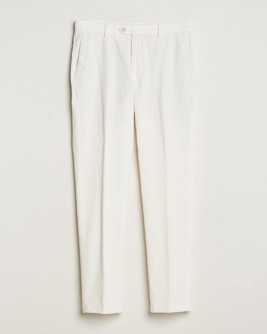 Herr | Byxor | Oscar Jacobson | Denz Corduroy Trousers White
