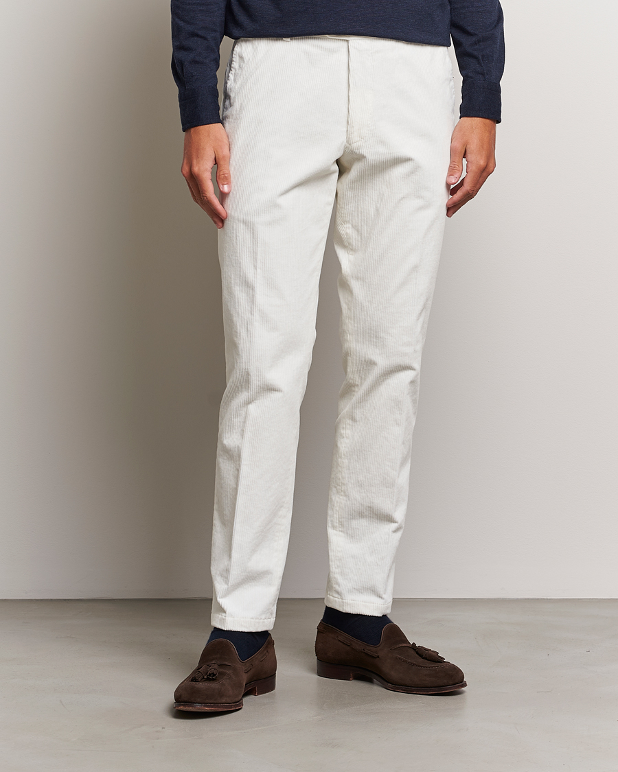 Herr | Byxor | Oscar Jacobson | Denz Corduroy Trousers White