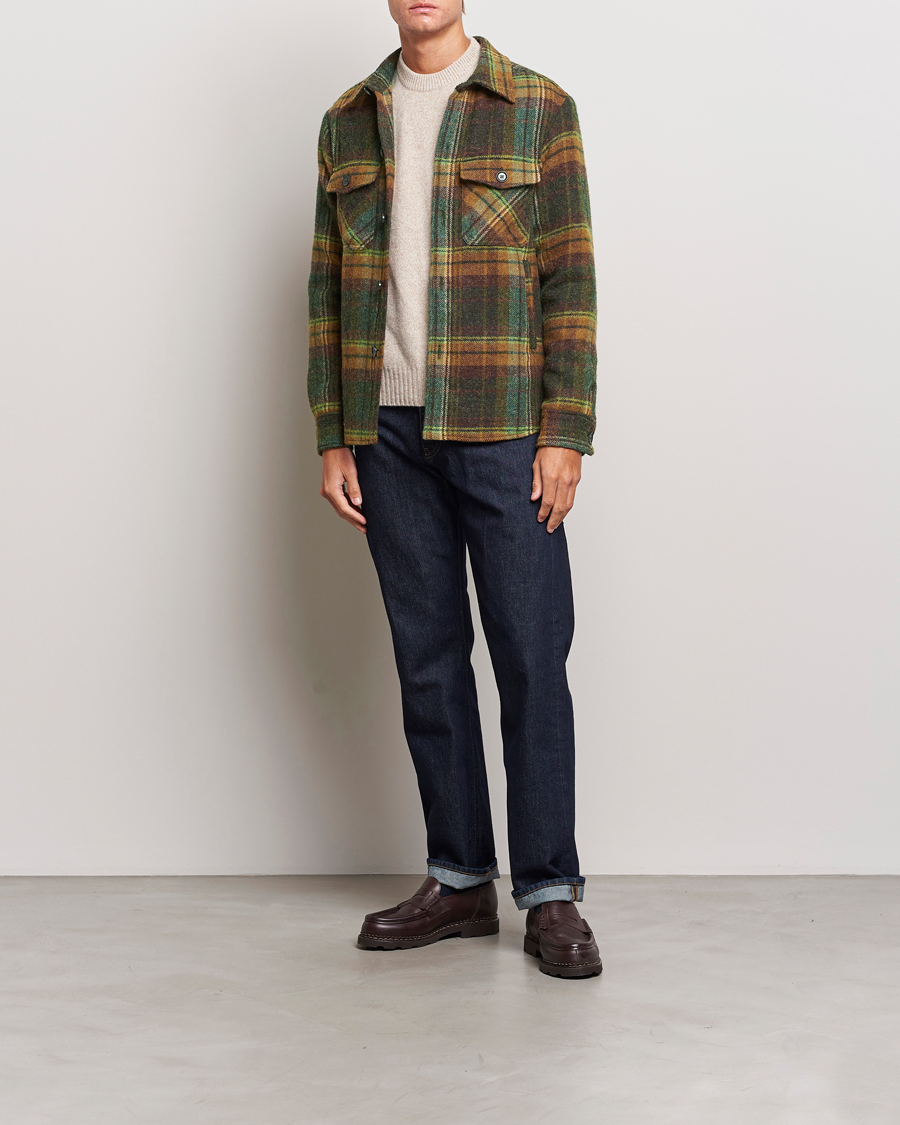 Herr | Skjortor | Oscar Jacobson | Maverick Moon Checked Overshirt Green