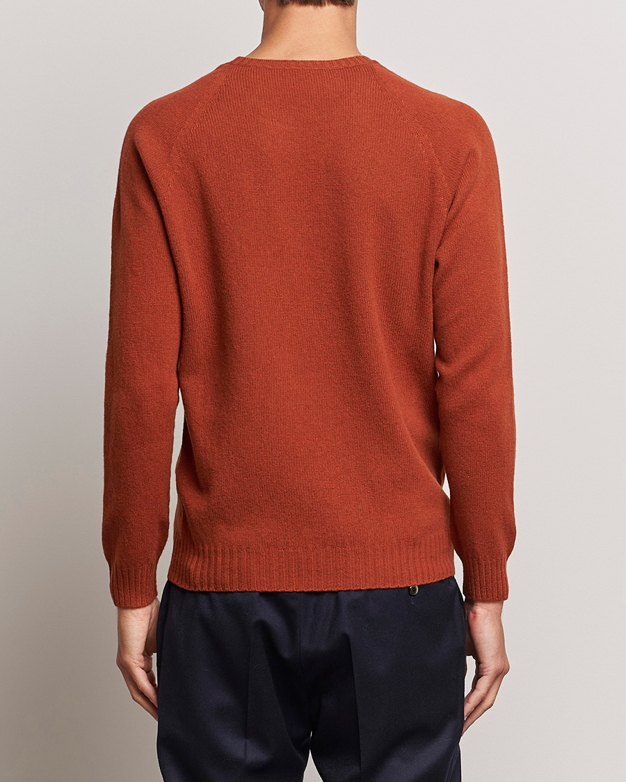 Herr | Tröjor | Oscar Jacobson | Kendal Raglan Wool Crewneck Orange