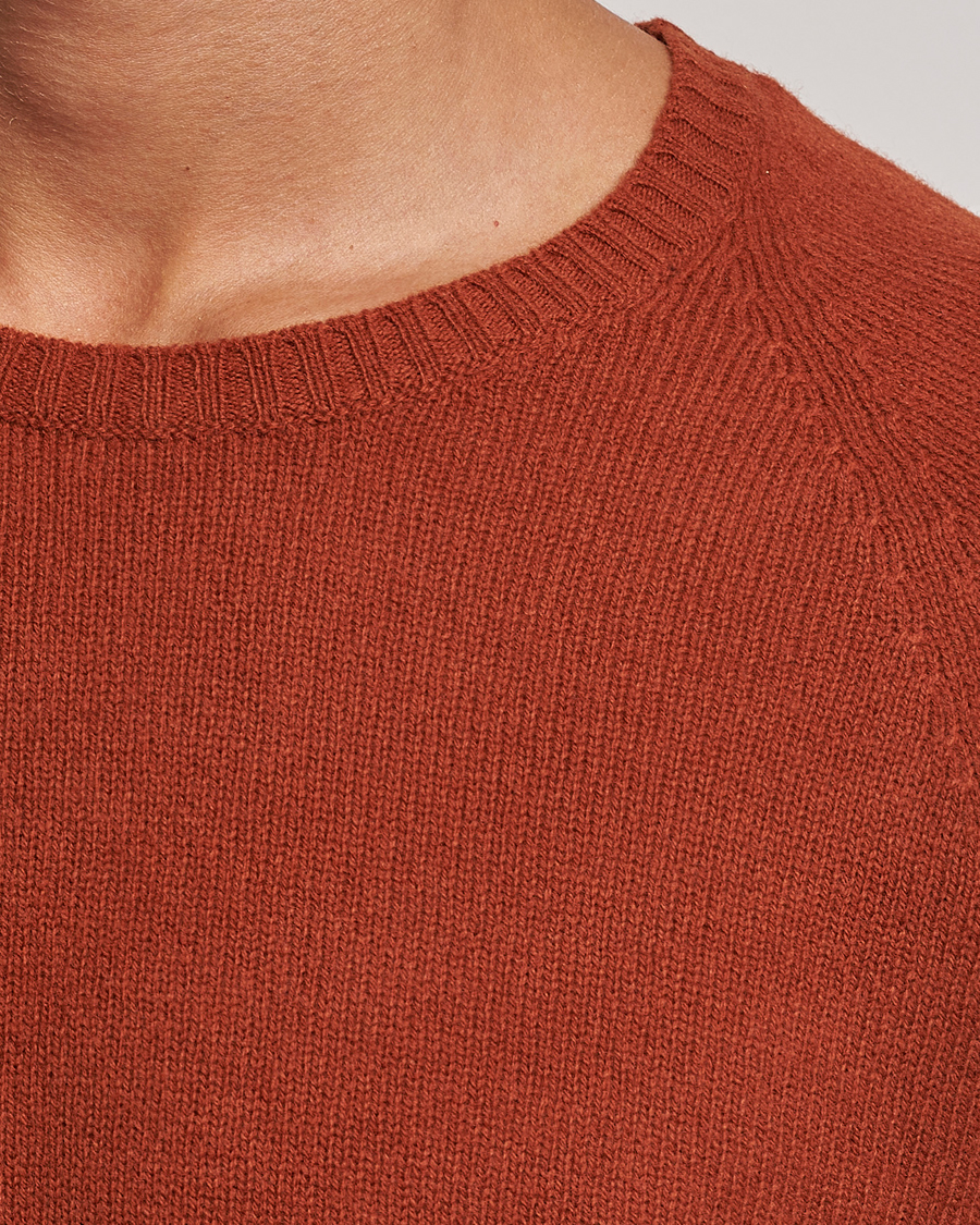 Herr | Tröjor | Oscar Jacobson | Kendal Raglan Wool Crewneck Orange