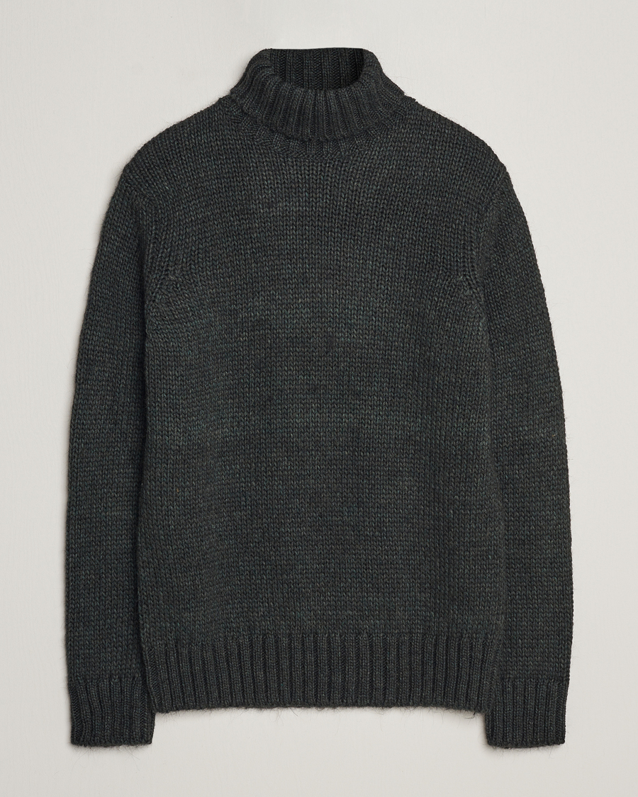 Herr | Tröjor | Oscar Jacobson | Rod Wool/Alpaca Heavy Knit Rollneck Green