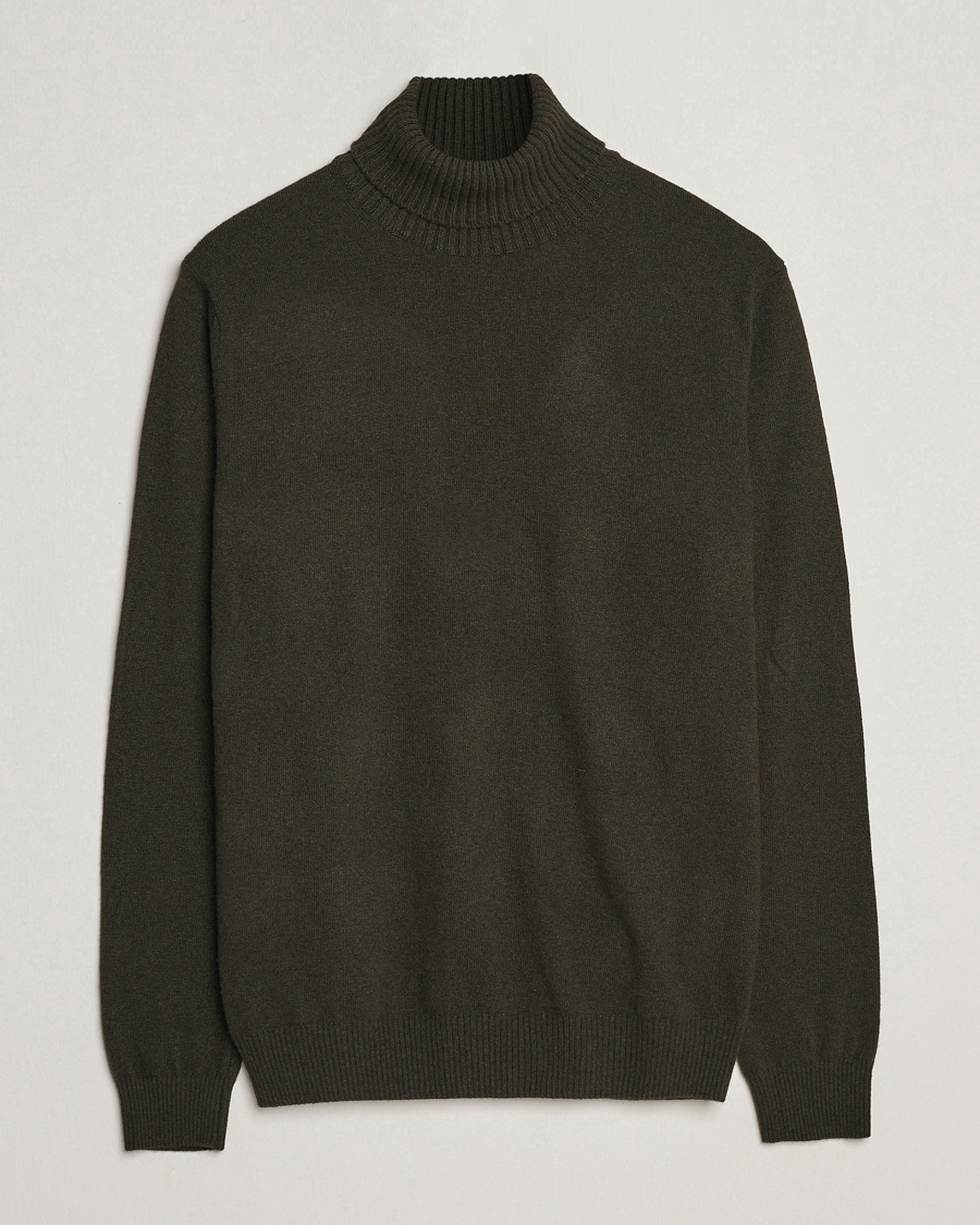 Herr | Tröjor | Oscar Jacobson | Salim Wool/Cashmere Rollneck Green