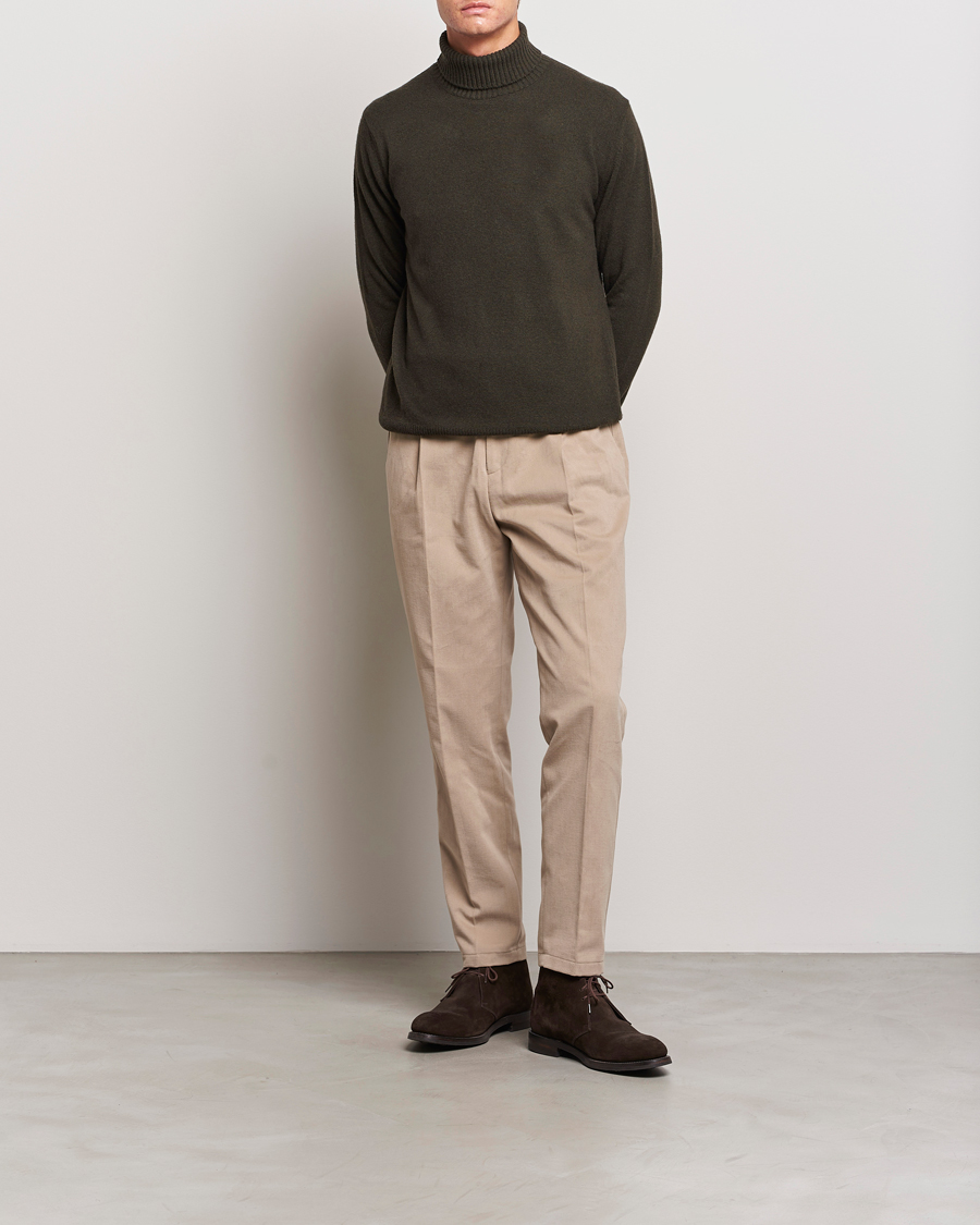 Herr | Tröjor | Oscar Jacobson | Salim Wool/Cashmere Rollneck Green