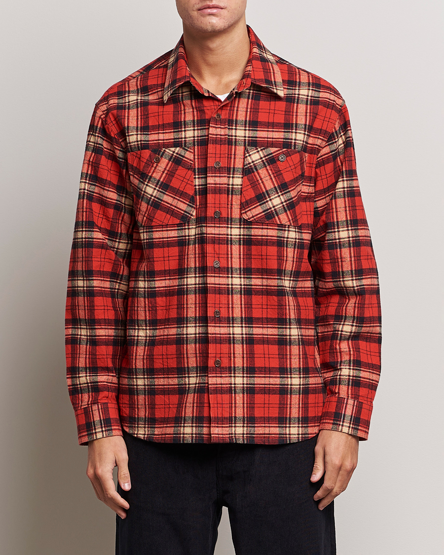 Herr |  | Nudie Jeans | Filip Flannel Checked Shirt Red