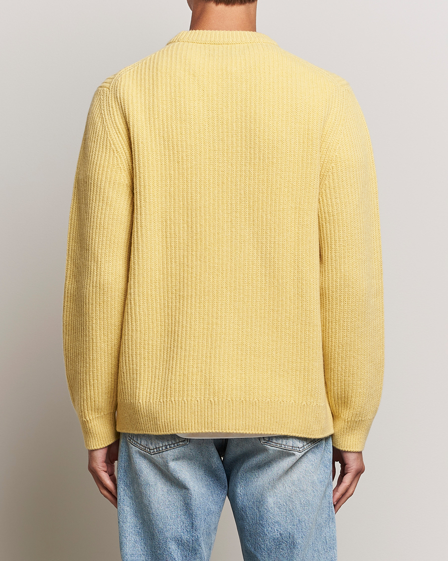 Herr | Tröjor | Nudie Jeans | August Wool Rib Knitted Sweater Citra Yellow
