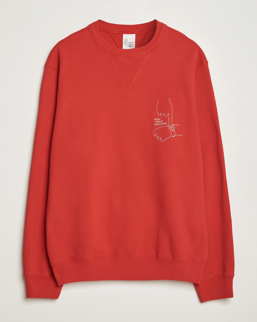 Herr | | Nudie Jeans | Lasse Future Crew Neck Sweatshirt Red Alert