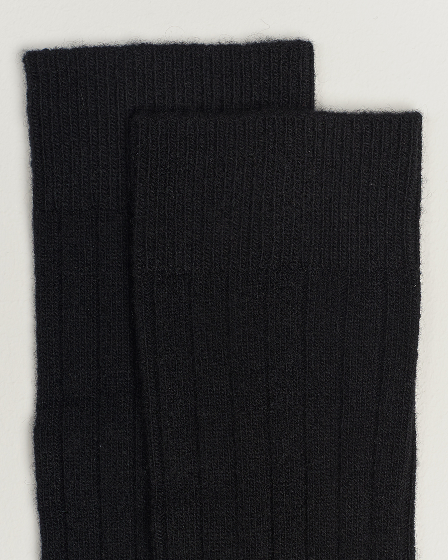 Herr | Underkläder | Bresciani | Wool/Cashmere Ribbed Socks Black