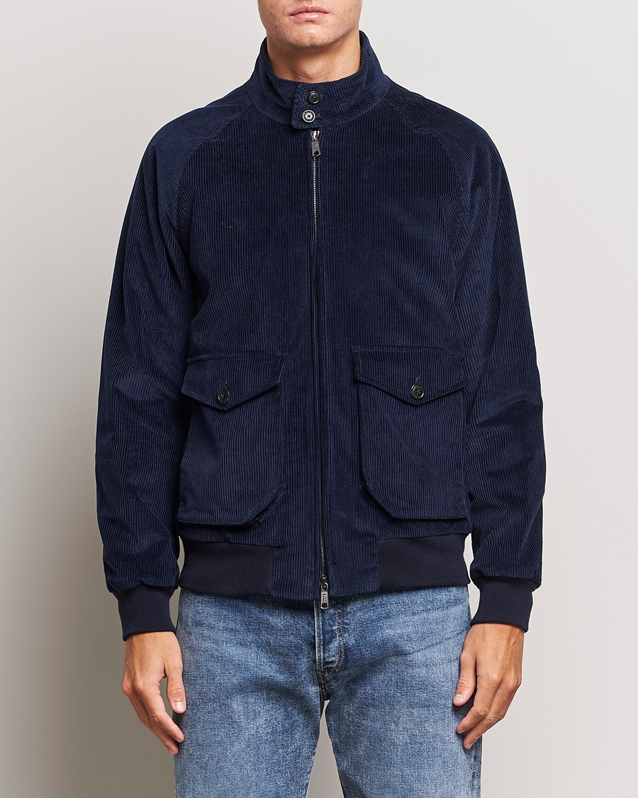 Herr |  | Baracuta | G9 Pocket Padded Cord Harrington Jacket Navy
