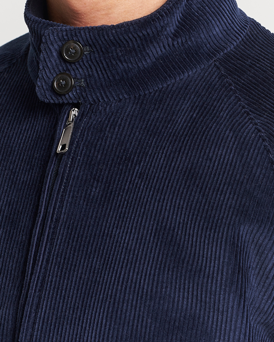 Herr | Jackor | Baracuta | G9 Pocket Padded Cord Harrington Jacket Navy