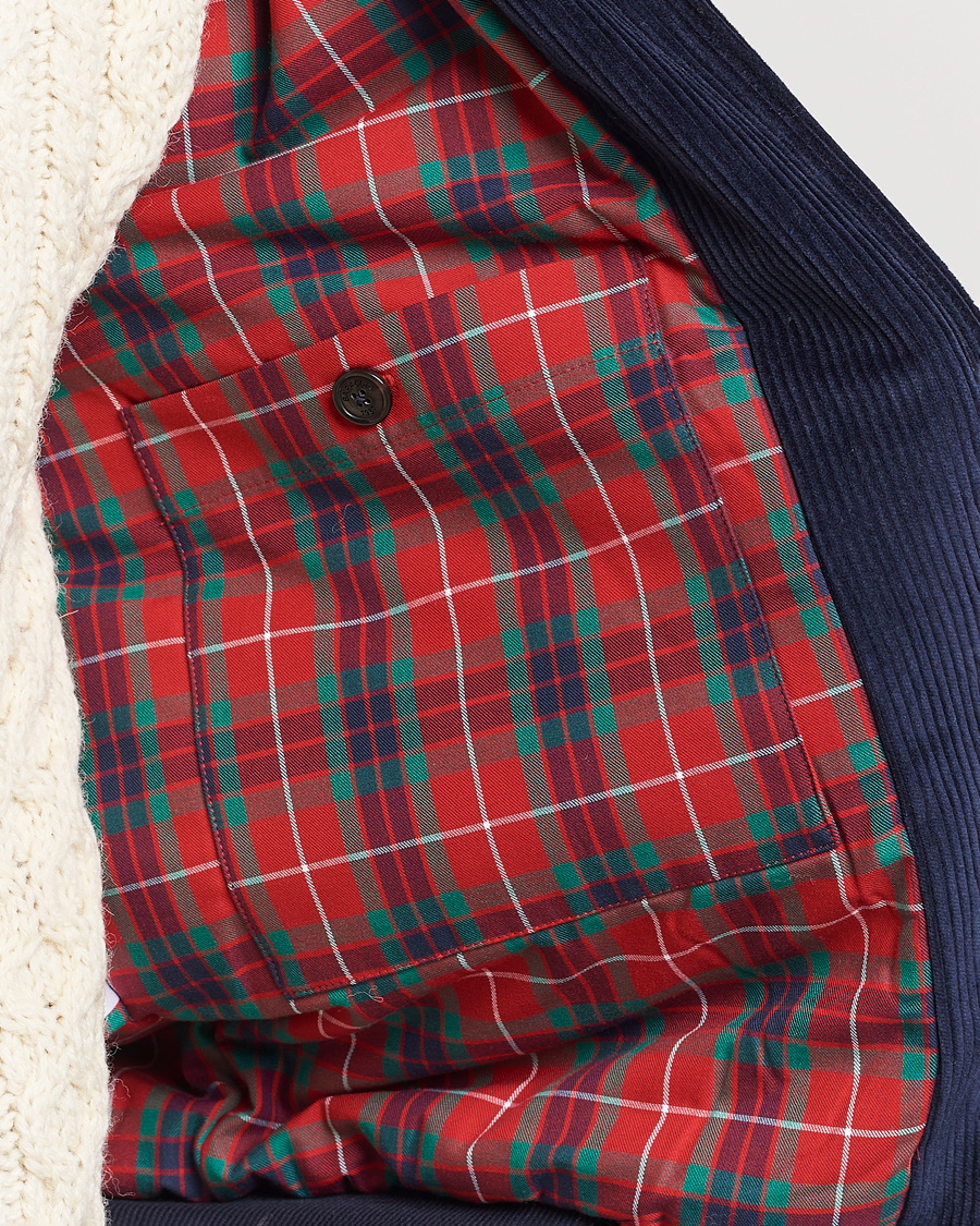 Herr | Jackor | Baracuta | G9 Pocket Padded Cord Harrington Jacket Navy