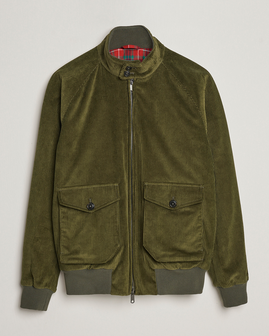 Herr | Jackor | Baracuta | G9 Pocket Padded Cord Harrington Jacket Olive