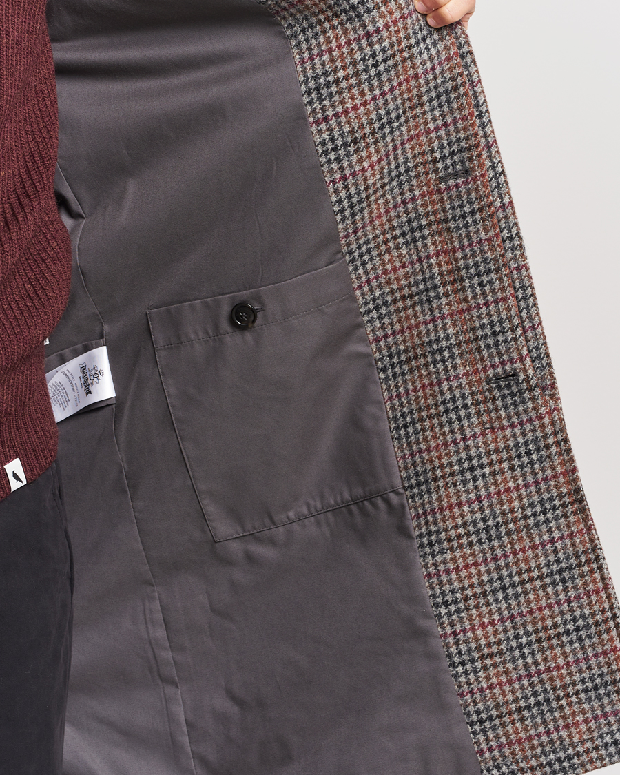 Herr | Jackor | Baracuta | Paul Houndstooth Wool Coat Grey