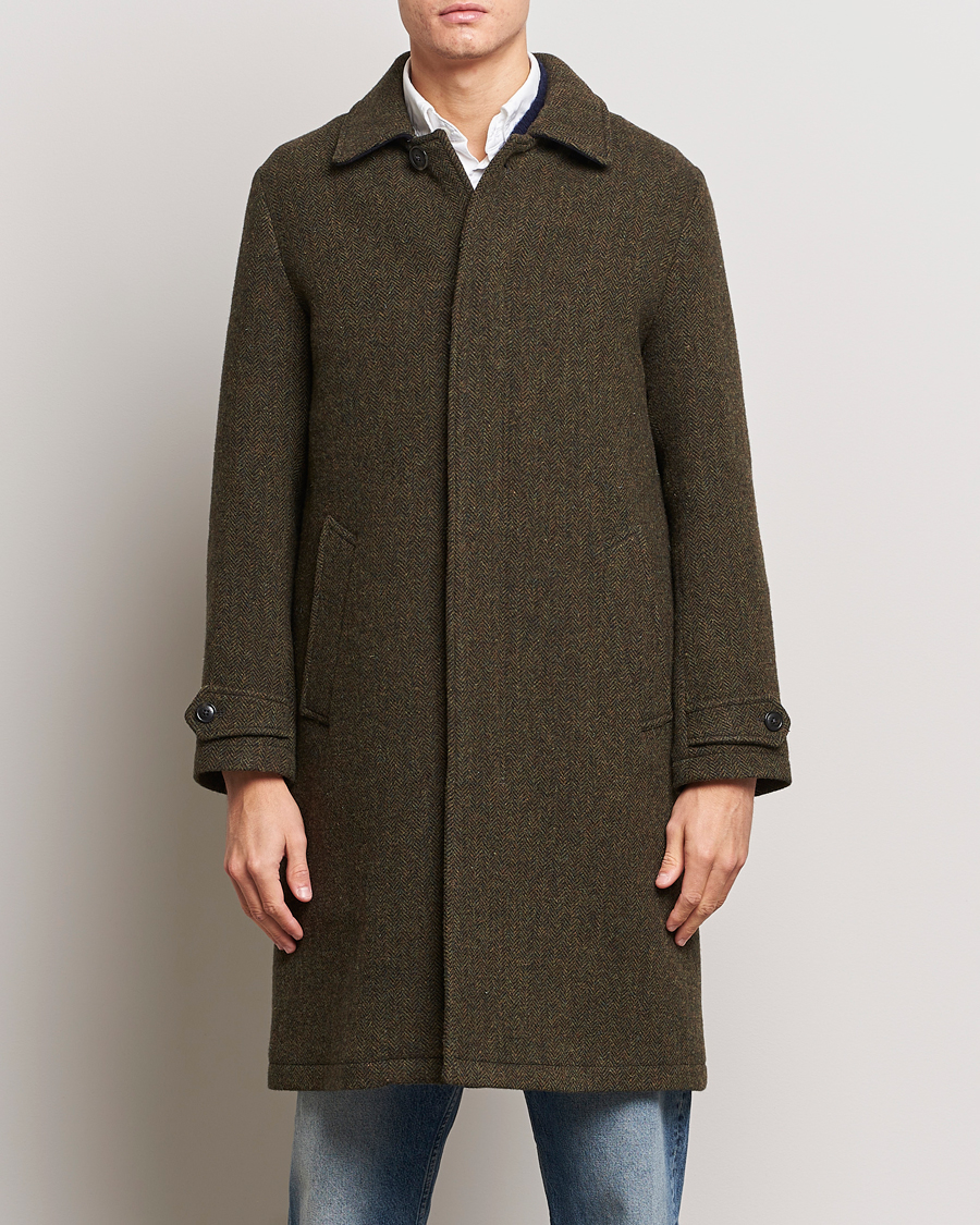 Herr |  | Baracuta | Paul Herringbone Wool Coat Bark
