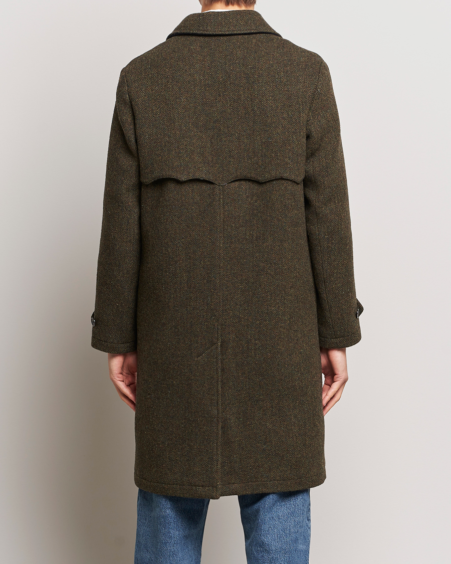 Herr | Jackor | Baracuta | Paul Herringbone Wool Coat Bark