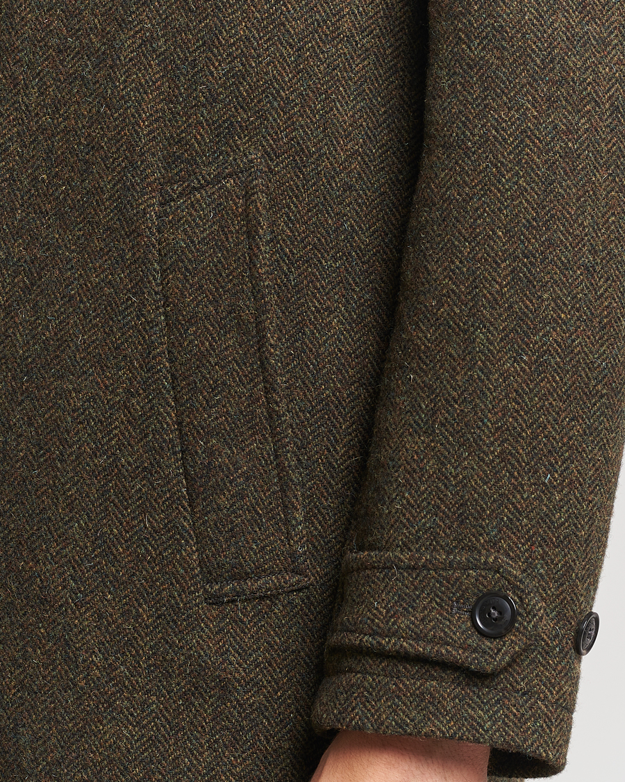 Herr | Jackor | Baracuta | Paul Herringbone Wool Coat Bark