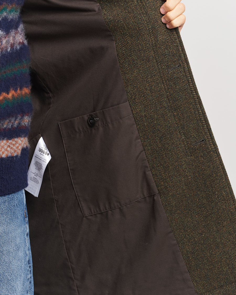 Herr | Jackor | Baracuta | Paul Herringbone Wool Coat Bark