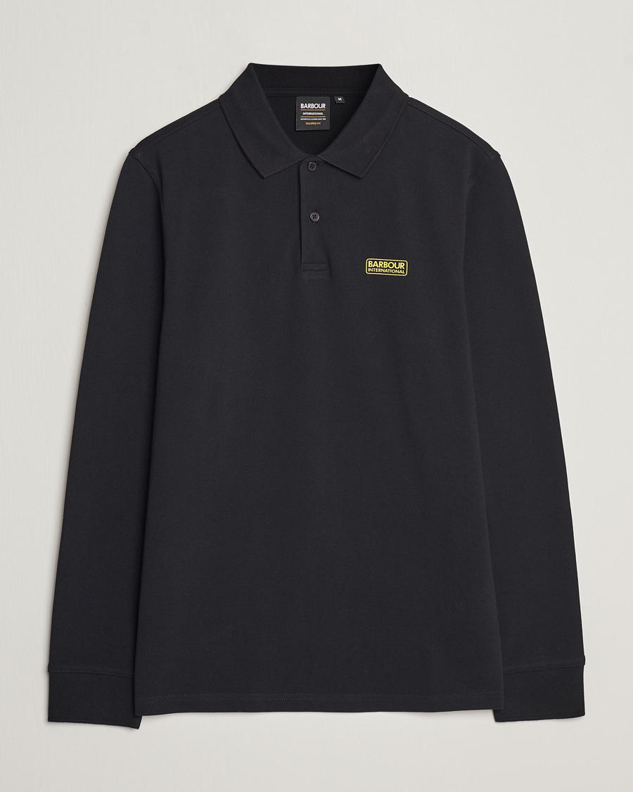 Herr | Pikéer | Barbour International | Essential Long Sleeve Polo Black