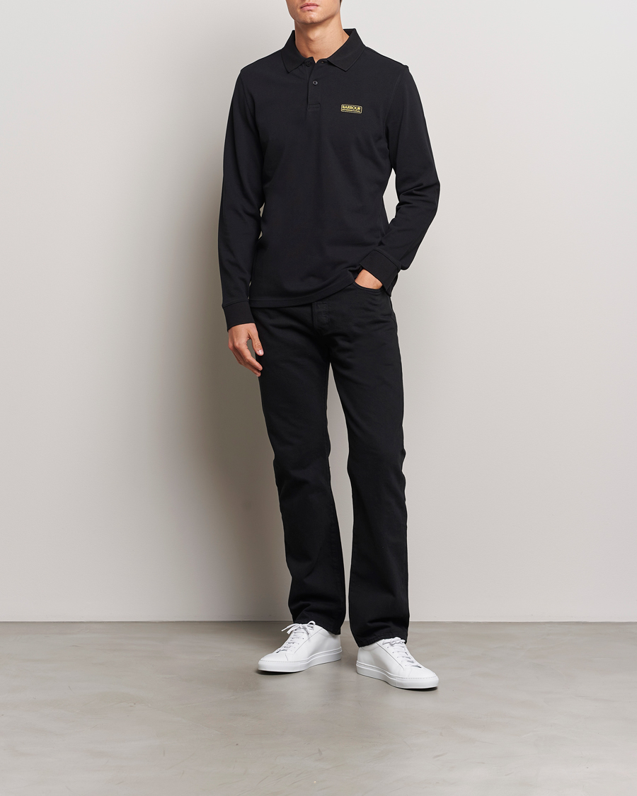 Herr | Pikéer | Barbour International | Essential Long Sleeve Polo Black