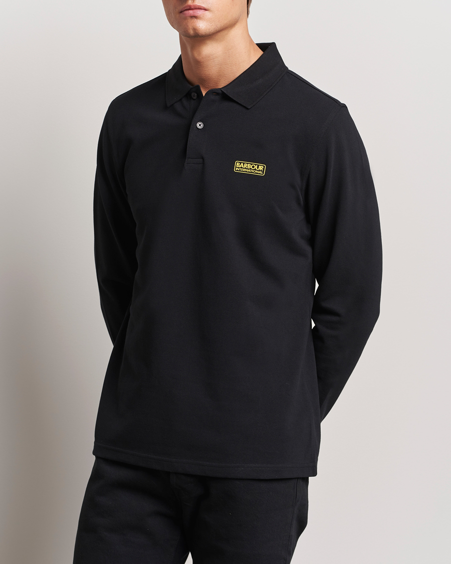 Herr | Barbour International | Barbour International | Essential Long Sleeve Polo Black