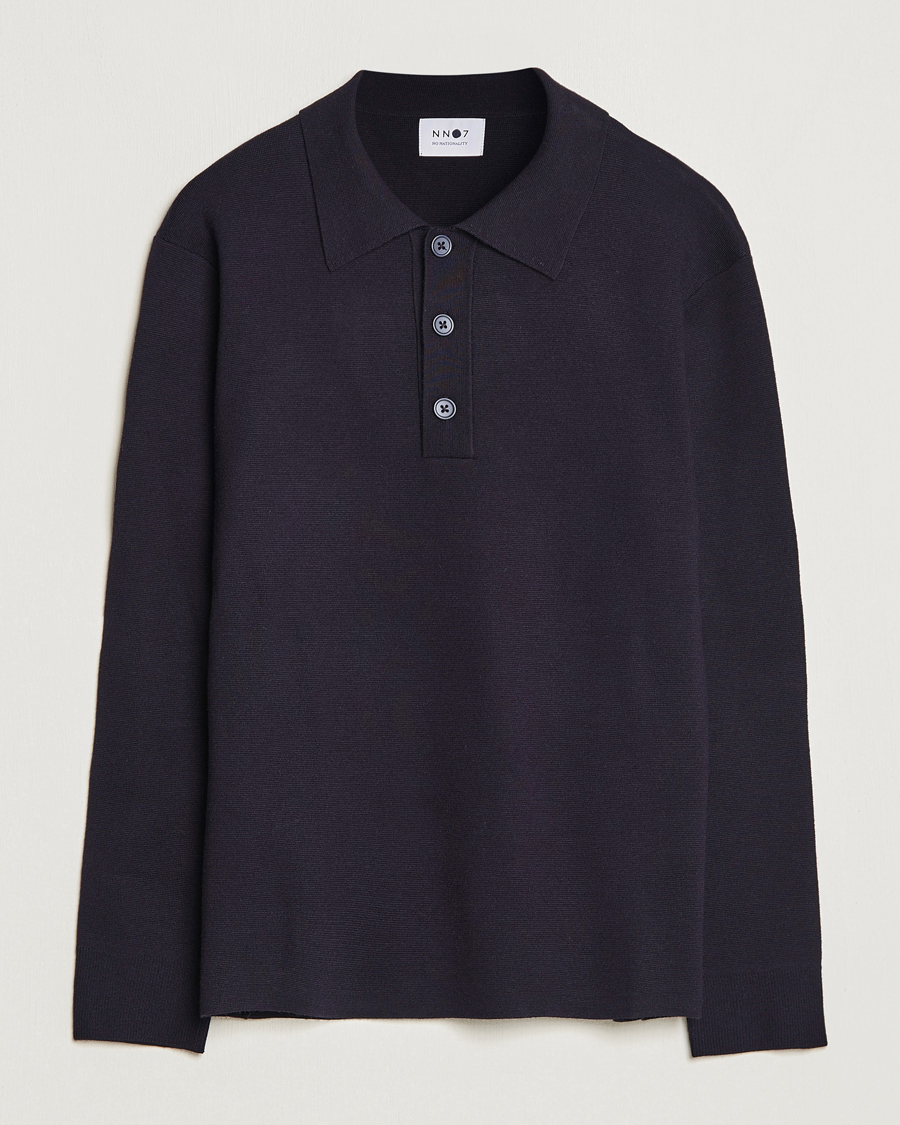 Herr | Tröjor | NN07 | Harald Cotton/Modal Polo Navy Blue