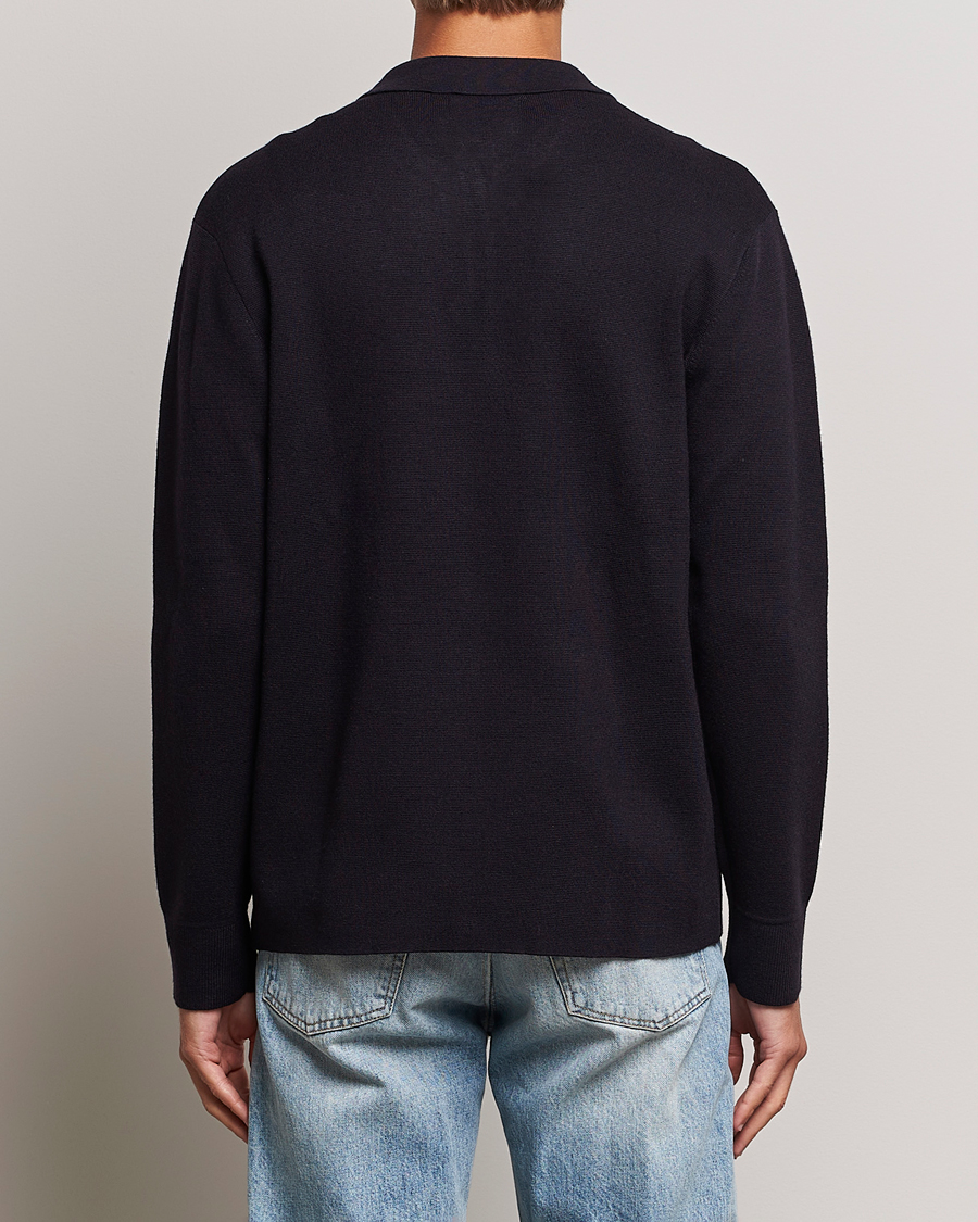 Herr | Tröjor | NN07 | Harald Cotton/Modal Full Zip Navy Blue