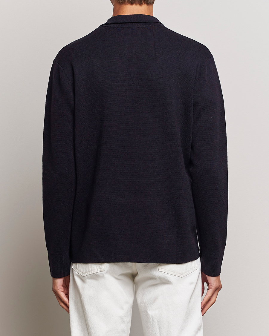 Herr | Tröjor | NN07 | Harald Cotton/Modal Half Zip Navy Blue