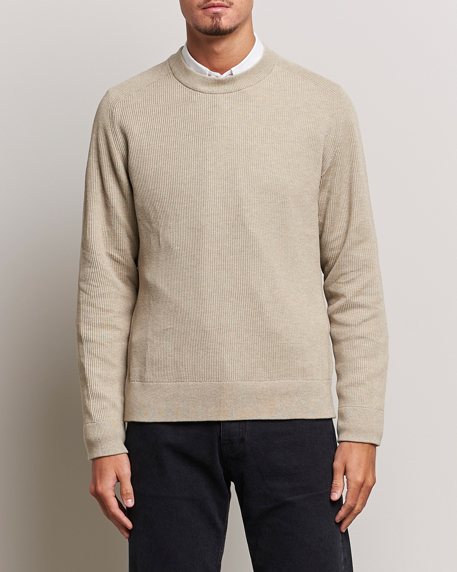 Herr | Tröjor | NN07 | Kevin Cotton Knitted Sweater Khaki