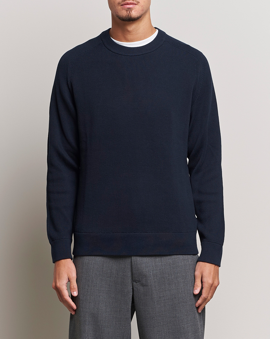 Herr | NN07 | NN07 | Kevin Cotton Knitted Sweater Navy Blue