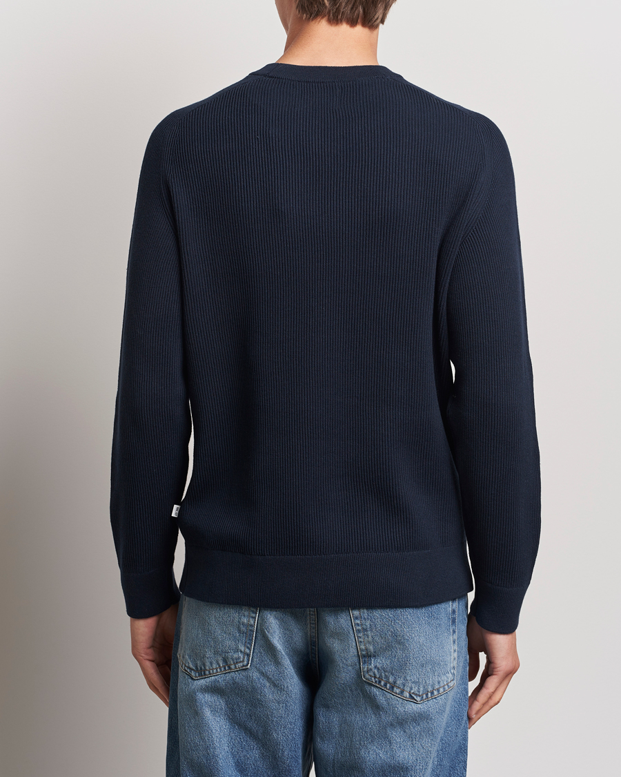 Herr | Tröjor | NN07 | Kevin Cotton Knitted Sweater Navy Blue