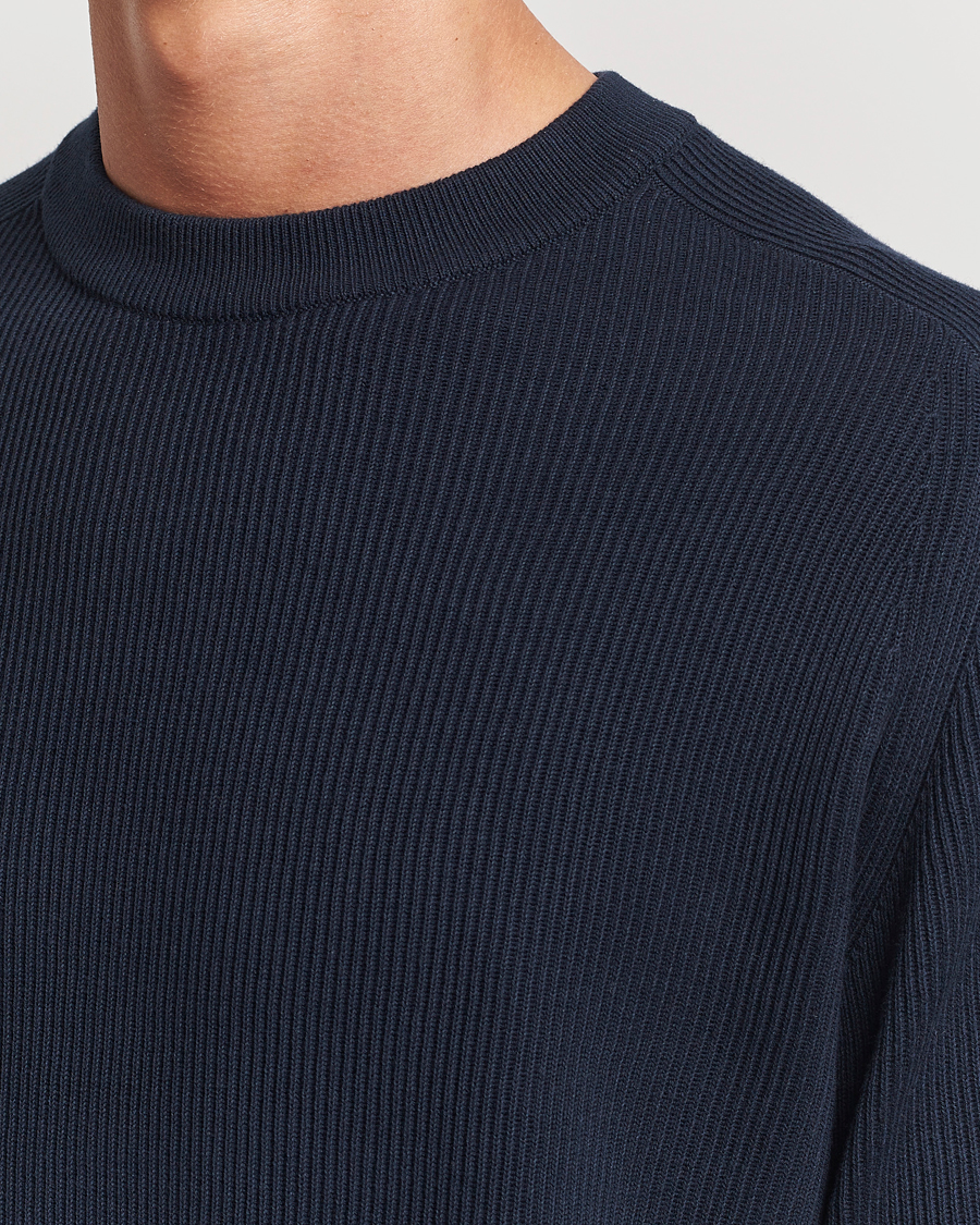 Herr | Tröjor | NN07 | Kevin Cotton Knitted Sweater Navy Blue