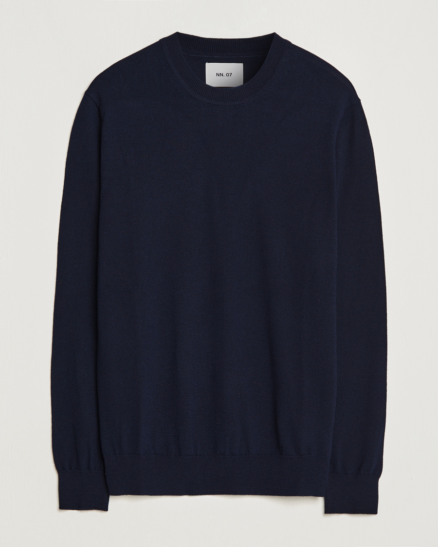 Herr | Tröjor | NN07 | Ted Merino Crew Neck Pullover Navy Blue