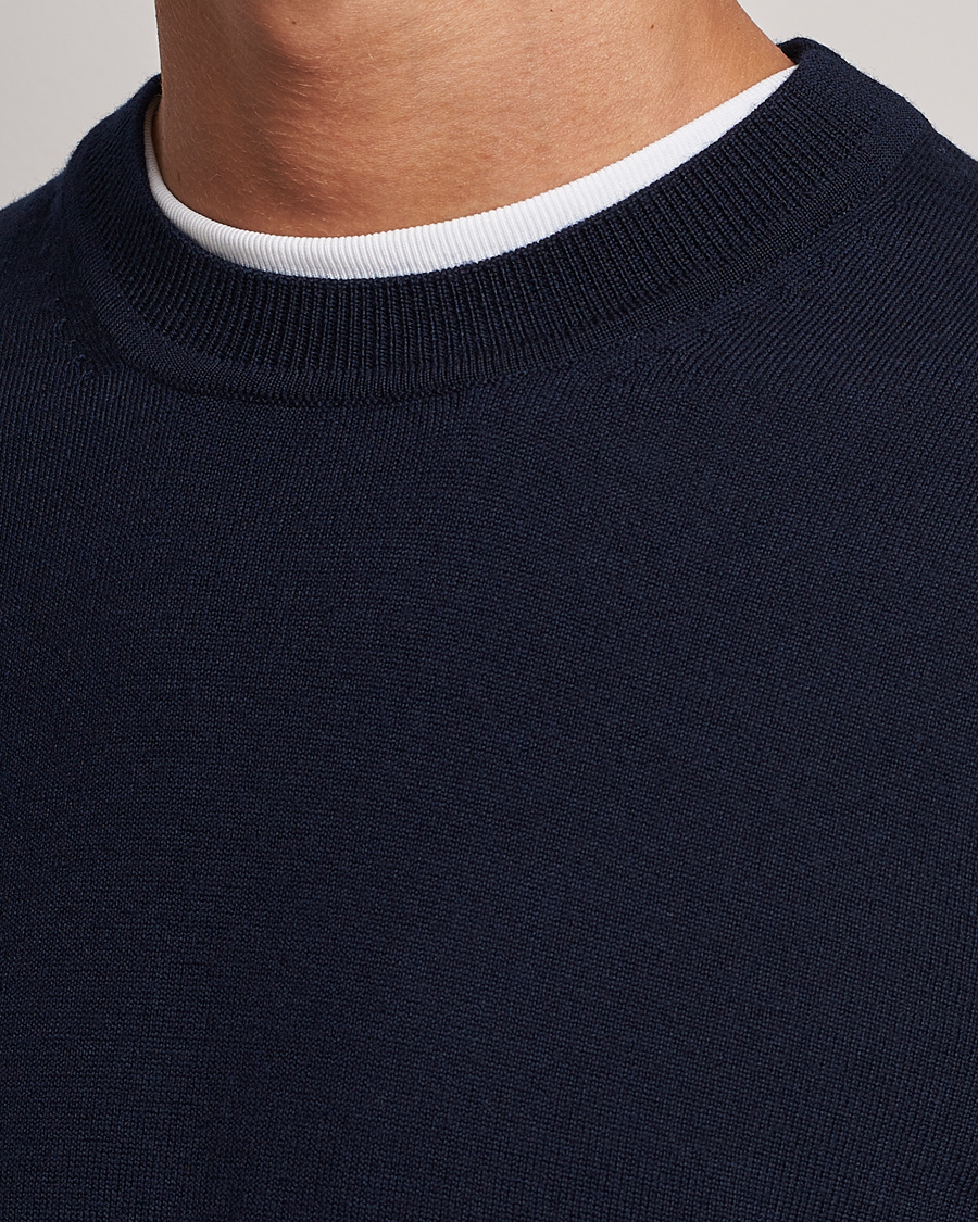 Herr | Tröjor | NN07 | Ted Merino Crew Neck Pullover Navy Blue