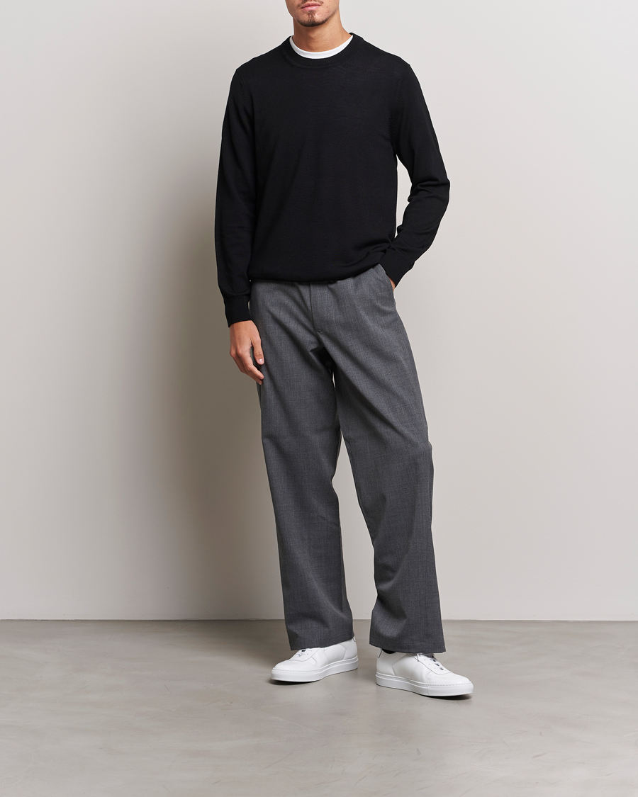 Herr | Tröjor | NN07 | Ted Merino Crew Neck Pullover Black