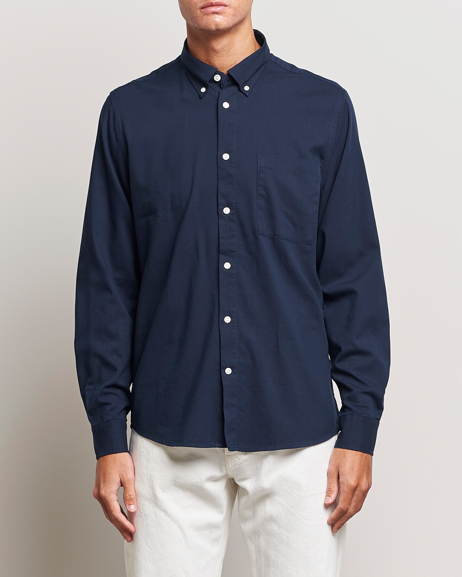 Herr | Casual | NN07 | Arne Tencel Shirt Navy Blue