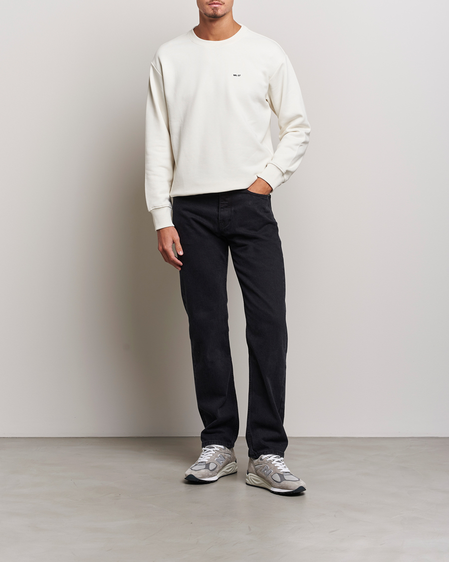 Herr | Tröjor | NN07 | Briggs Logo Crew Neck Sweatshirt Off White