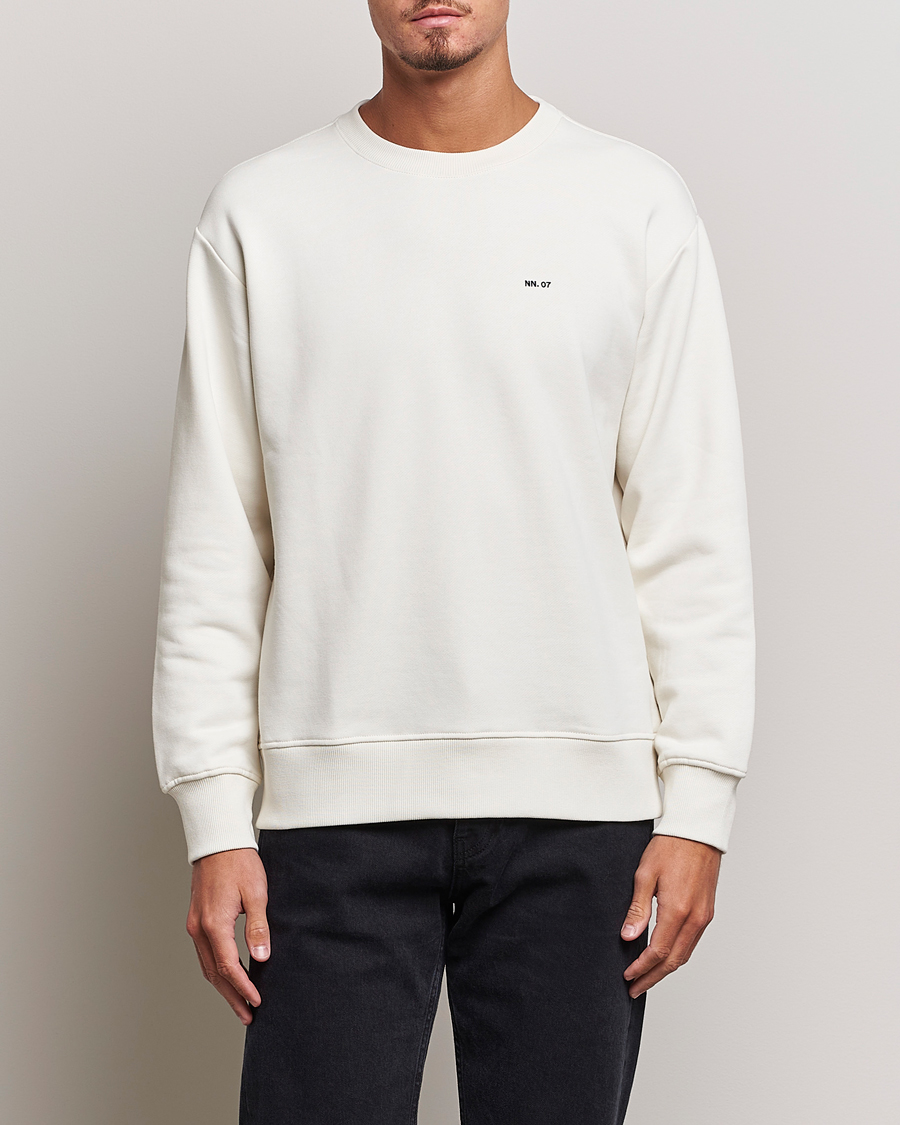Herr | | NN07 | Briggs Logo Crew Neck Sweatshirt Off White