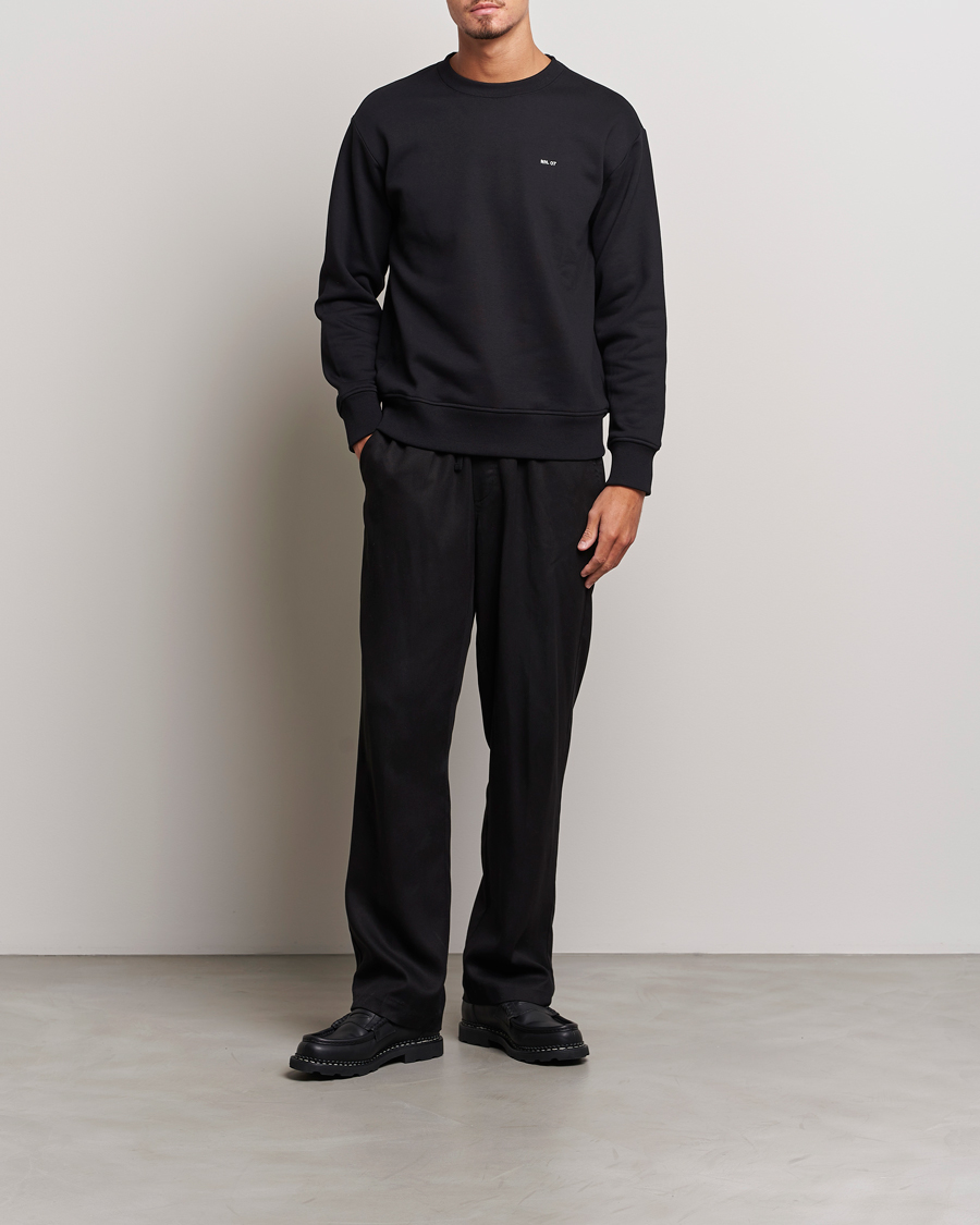 Herr | Tröjor | NN07 | Briggs Logo Crew Neck Sweatshirt Black