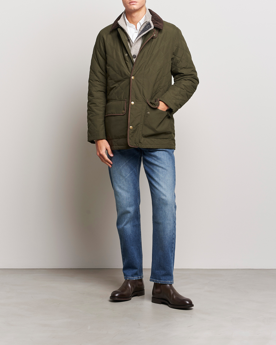 Herr | Jackor | Barbour Lifestyle | Burton Quilt Waterproof Jacket Dark Olive