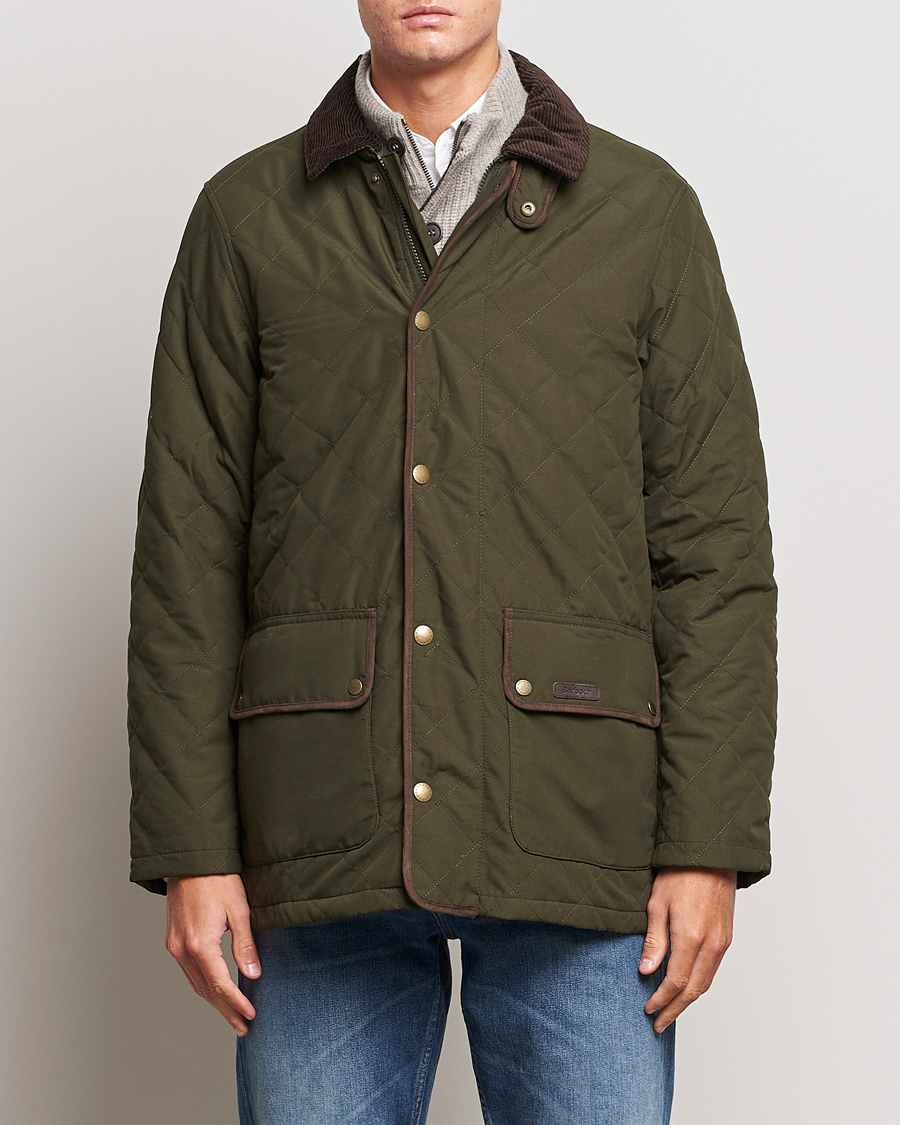 Herr |  | Barbour Lifestyle | Burton Quilt Waterproof Jacket Dark Olive