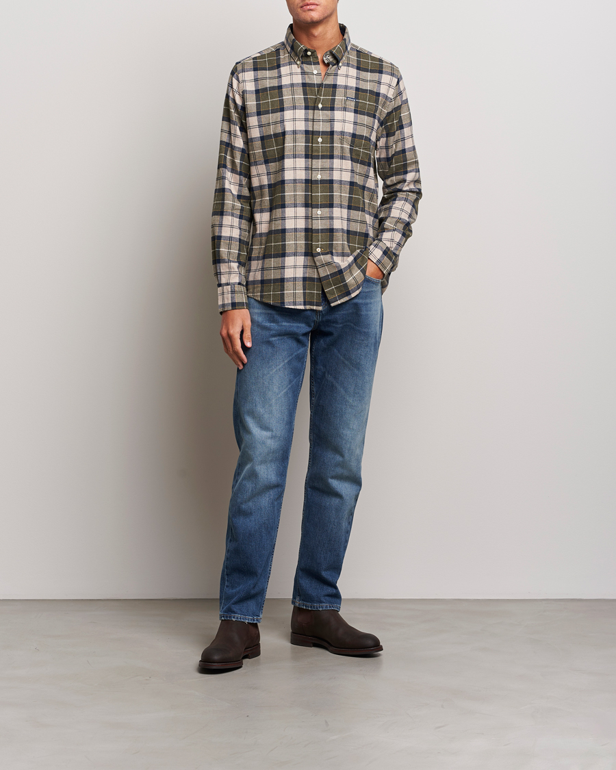 Herr | Skjortor | Barbour Lifestyle | Flannel Check Shirt Forest Mist