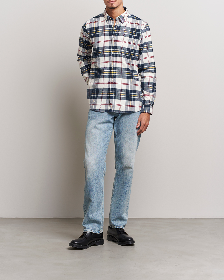 Herr | Skjortor | Barbour Lifestyle | Ronan Flannel Check Shirt Ecru