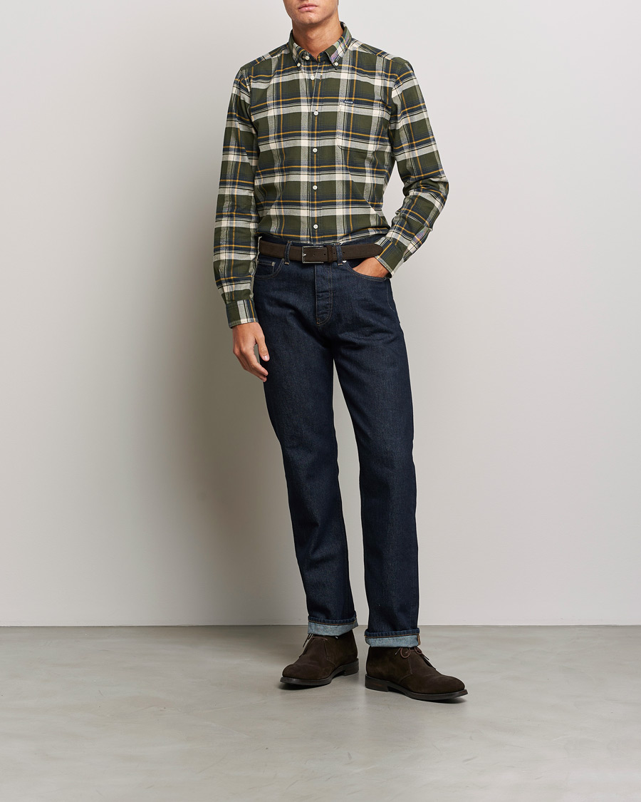 Herr | Skjortor | Barbour Lifestyle | Sheildton Check Flannel Shirt Olive
